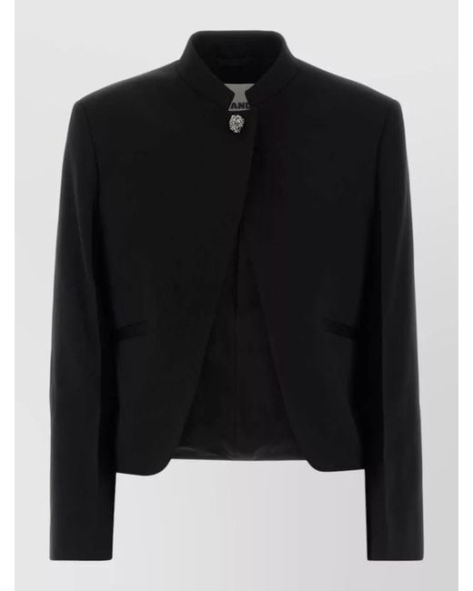 Jil Sander Black Wool Cropped Blazer