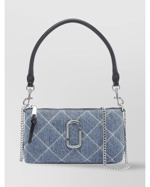 Marc Jacobs Blue Quilted Denim Shoulder Bag With Removable Straps
