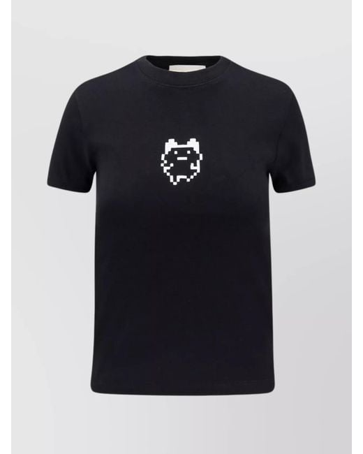 Coperni Black Organic Cotton Ribbed Short-Sleeve T-Shirt