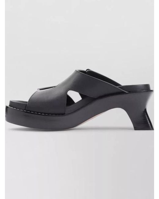 Loewe Black Mules Sandals Chunky Heel Open Toe Platform