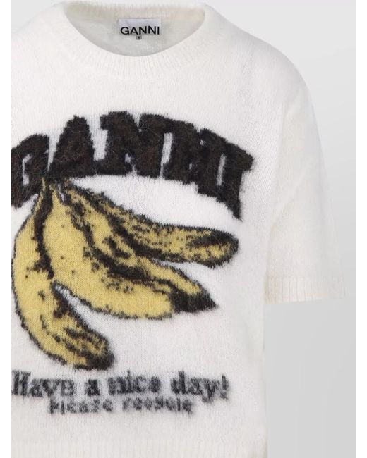 Ganni White Alpaca Blend Sweater