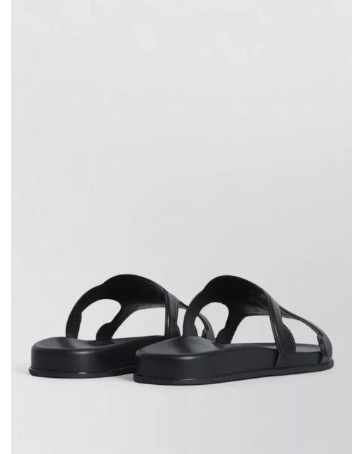 Céline Black Leather Slide Sandals for men