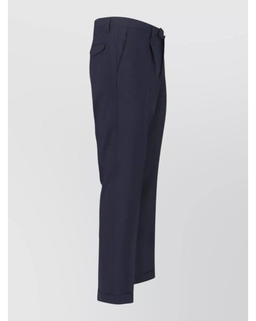 Briglia 1949 Blue Straight Leg Pants Belt Loops Back Pockets for men