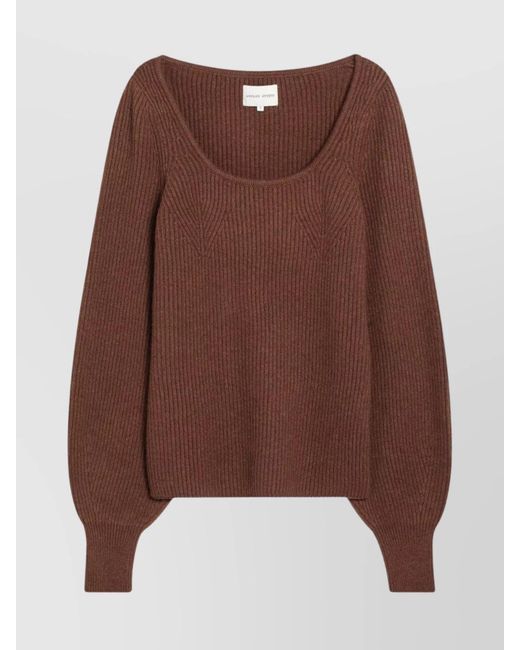 Loulou de Saison Brown Ribbed Cashmere Jumper