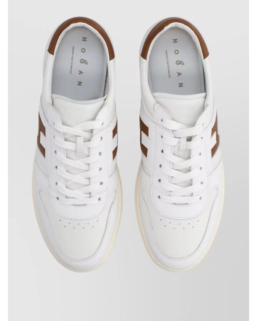 Hogan White Leather Low-Top Sneakers for men