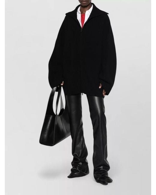 Frankie Shop Black Wool Oversized Cardigan
