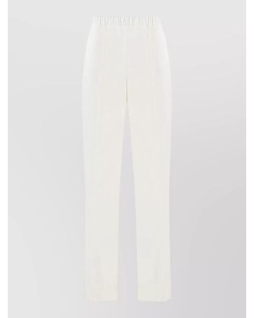 Fabiana Filippi White Wide Leg Viscose Blend Trousers