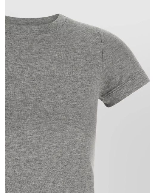 Extreme Cashmere Gray Cashmere Blend Ribbed Crew Neck Short-Sleeve T-Shirt