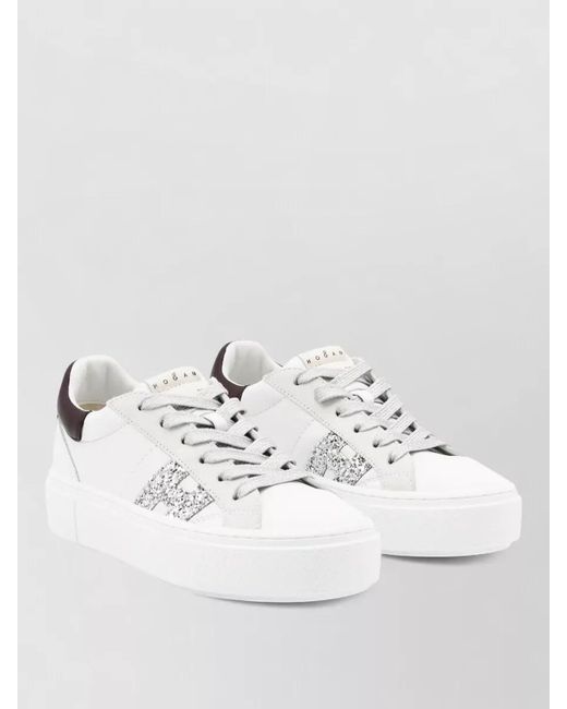Hogan White Leather Low-Top Sneakers