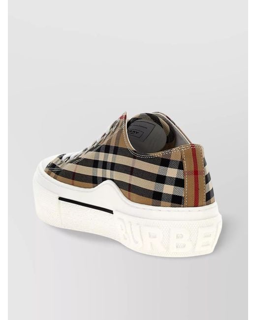 Burberry Metallic Patterned Low-Top Sneakers Round Toe