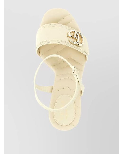 Gucci Natural Leather Platform Sandals