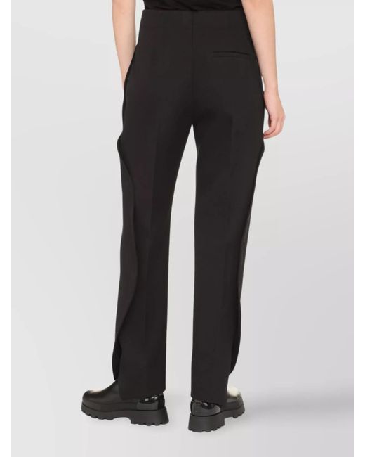 Bottega Veneta Black Wool Straight-Leg Trousers