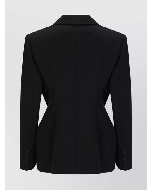 Givenchy Black Wool Double-Breasted Cutout Blazer