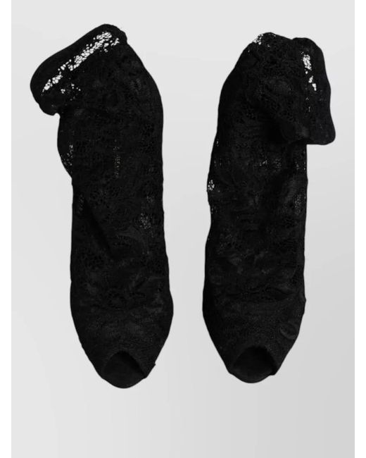 Dolce & Gabbana Black Lace Peep-Toe Pumps