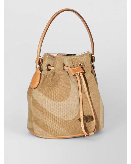 Emilio Pucci Natural Shoulder Bag Chaucer Panama Patterned Handle