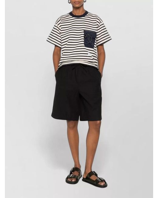 DUNST Black Cotton Blend Pajama Shorts Straight Leg