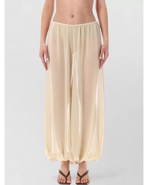 Frankie Shop Natural Sheer Pleated Balloon Pants