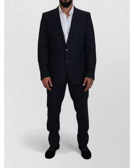 Dolce & Gabbana Blue Single Breasted Two Piece Martini Suit for men