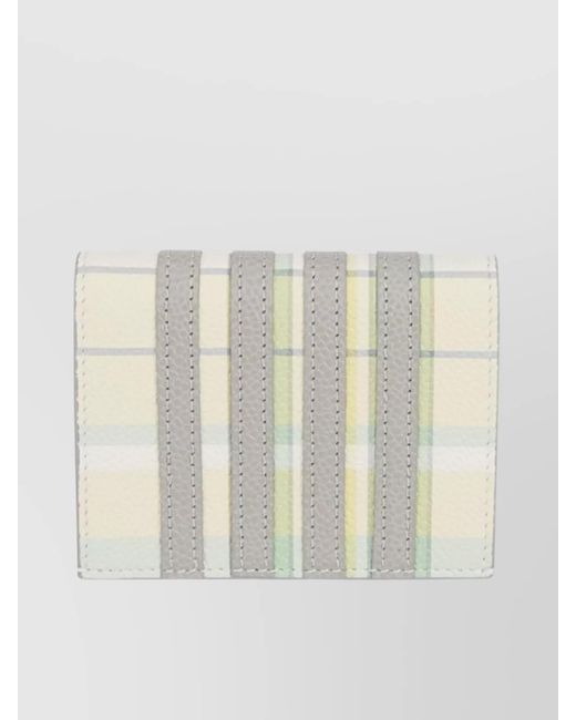 Thom Browne White Leather Bi Fold Wallet for men