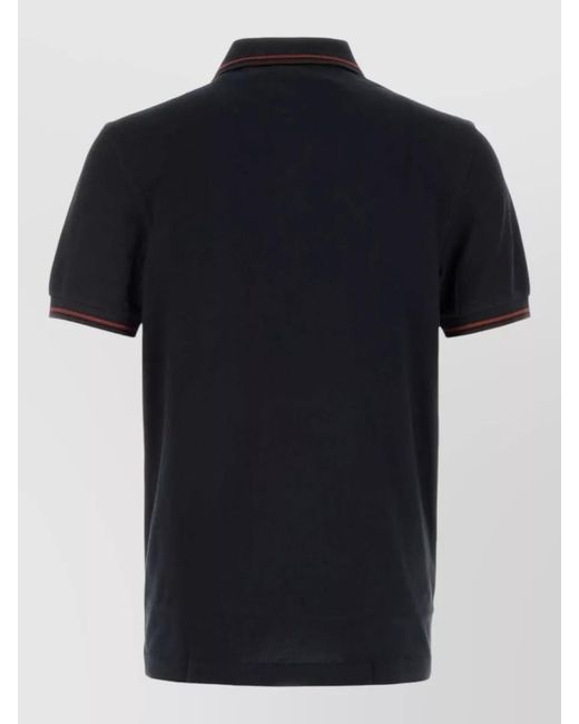 Fred Perry Black Cotton Piqué Polo Shirt for men