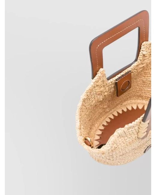 Staud Natural Raffia Mini Bucket Tote Bag