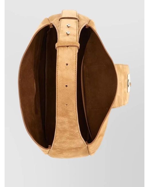 Hogan Natural H-Hobo Suede Leather Shoulder Bag