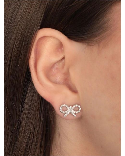 Self-Portrait Multicolor Crystal-Embellished Bow Earrings