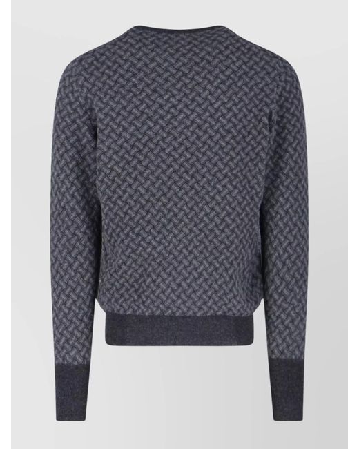 Drumohr Blue Cashmere Crewneck Jumper for men