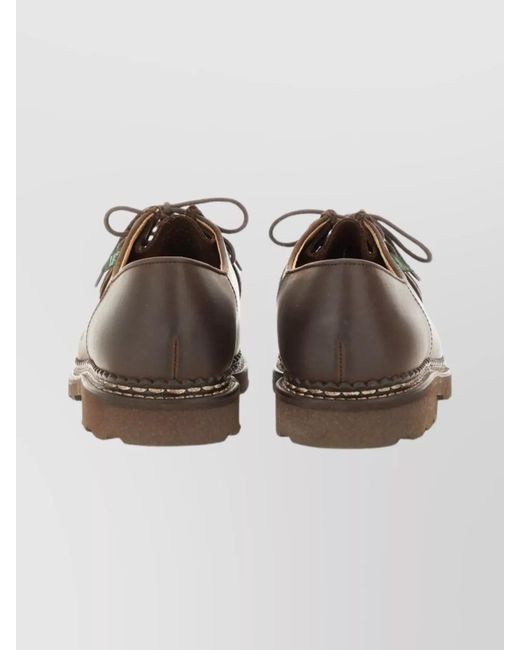 Paraboot Brown Leather Derby Shoes for men