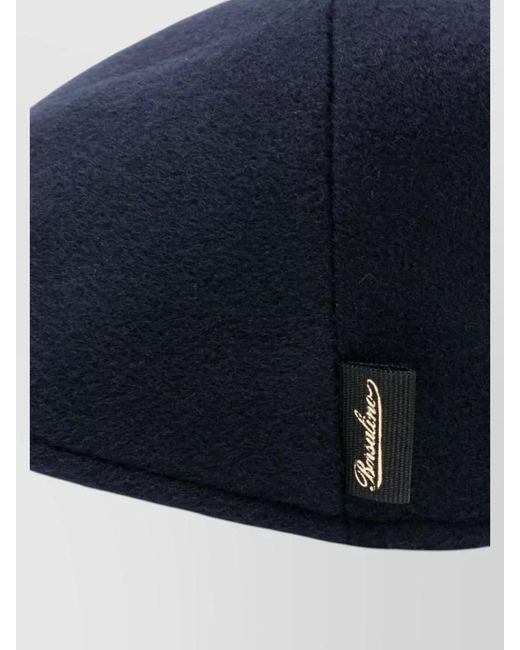 Borsalino Blue Cashmere Cap Curved Brim for men
