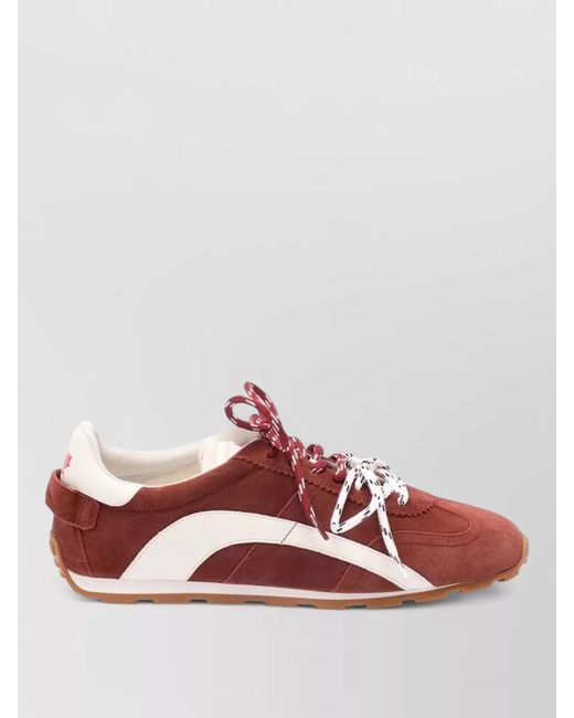 DSquared² Red Leather Paneled Low-Top Sneakers for men