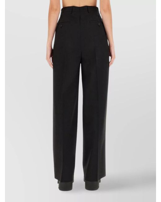 Rick Owens Black Wool Regular-Fit Wide-Leg Trousers Mastodon Pants