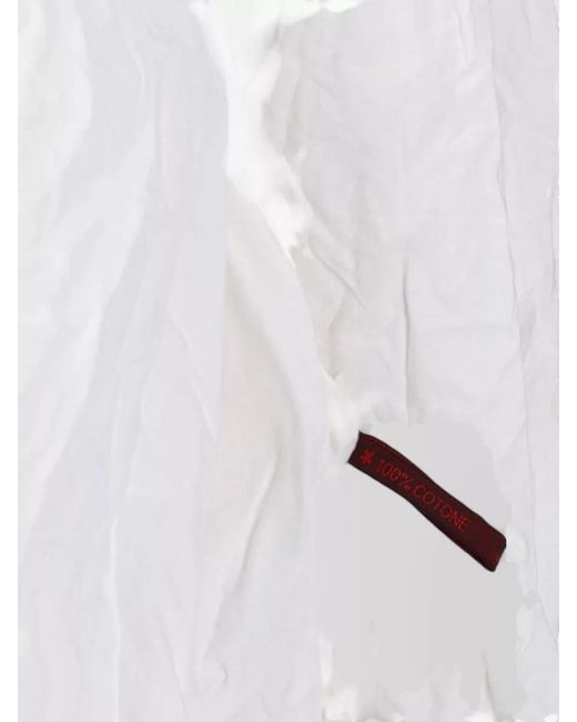 Daniela Gregis White Long Sleeve Collared Casual Crinkled Shirt