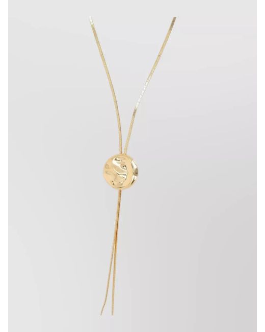 FEDERICA TOSI White Plated Bronze Lariat Necklace