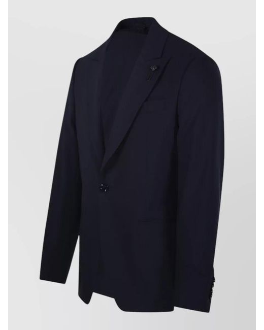 Lardini Blue Virgin Wool Single Breasted Suit for men