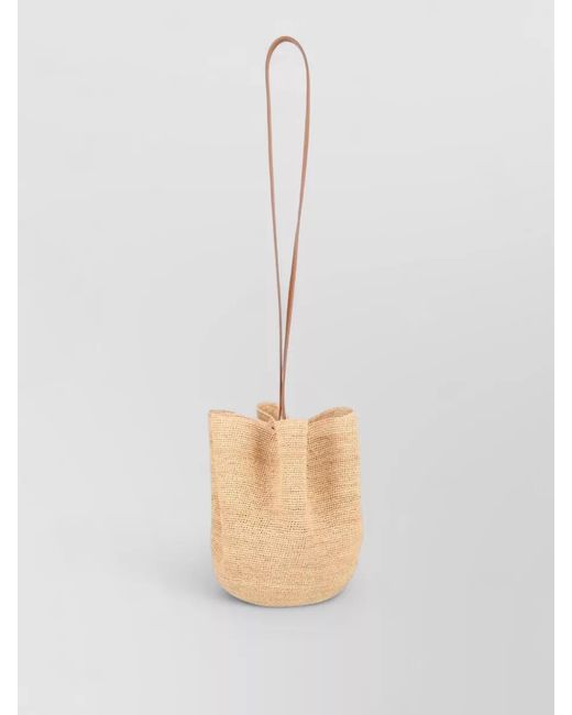 Ruslan Baginskiy White Bucket Bag Long Strap Woven Texture
