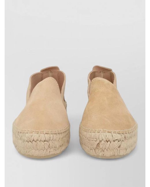 Manebí Natural Suede Round Toe Espadrilles Rope Sole