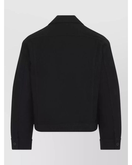 Studio Nicholson Black Cotton Cropped Single Breasted Coat for men
