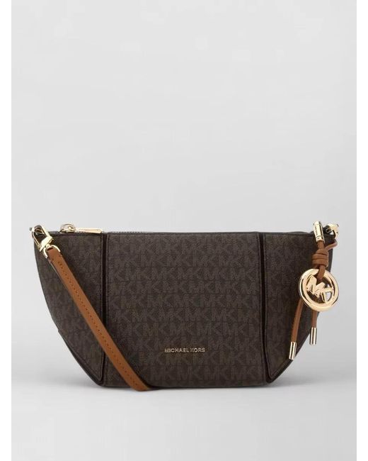 Michael Kors Gray Printed Canvas Crossbody Bag