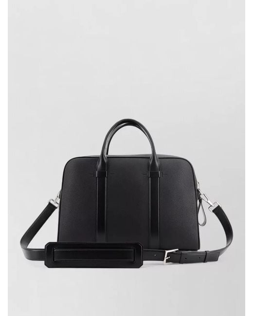 Tom Ford Black Leather Business Briefcase Bag Top Handles for men