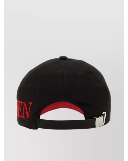McQueen Black Cotton Baseball Cap for men