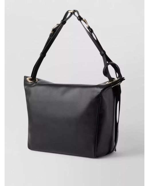 Furla Black Shoulder Bag Adjustable Strap Tone Hardware