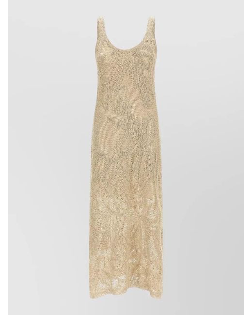 Brunello Cucinelli White Crochet Maxi Dress