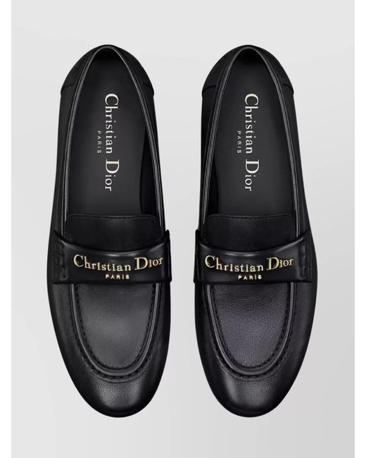 Dior Black Leather Loafers