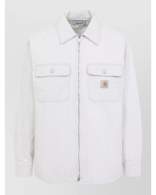 Carhartt White Mercer Jacket Buttoned Pockets And Cuffs for men