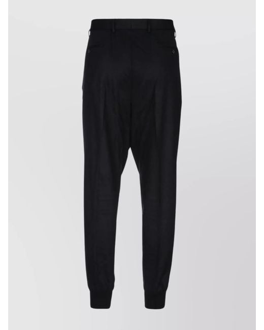 Prada Black Trousers With Back Pockets And Cuffed Hem for men