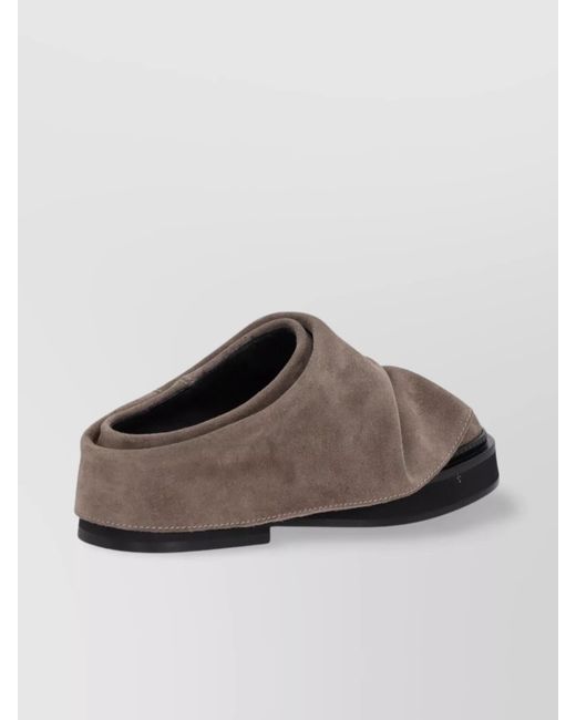 The Attico Brown Suede Leather Mini Robin Slippers