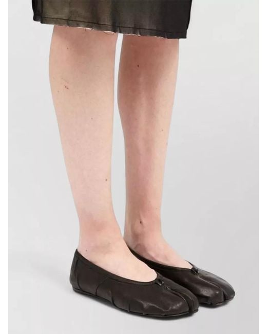 Maison Margiela Gray Leather Tabi Ballerina Shoes