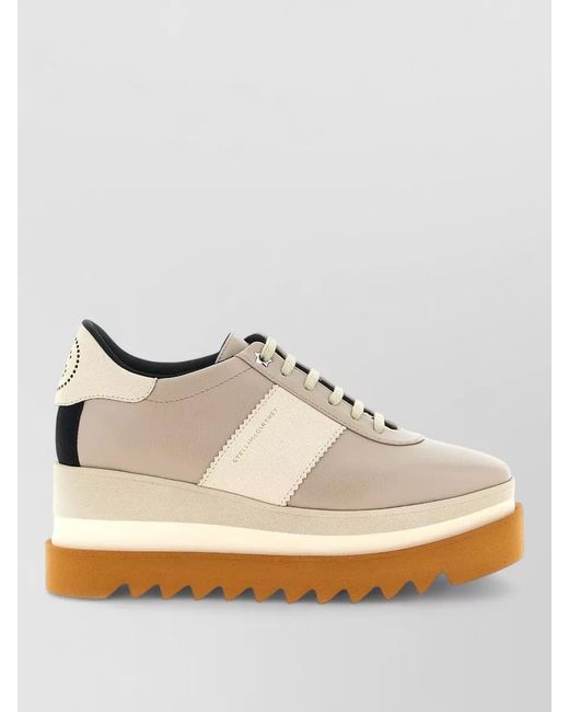 Stella McCartney White Elyse Lace Up Sneakers Chunky Sole