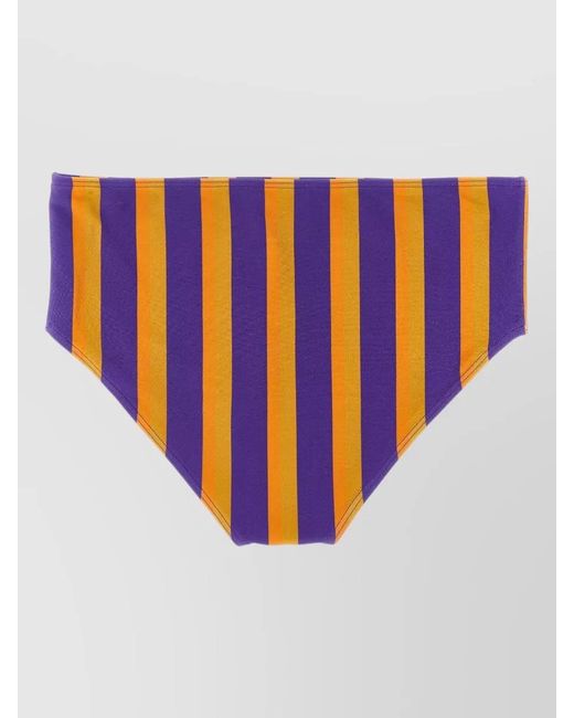 Saint Laurent Blue Bikini Briefs Striped Design Elastic Waistband